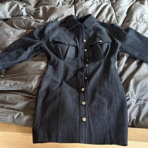 Dark blue Denim Button-Up Dress